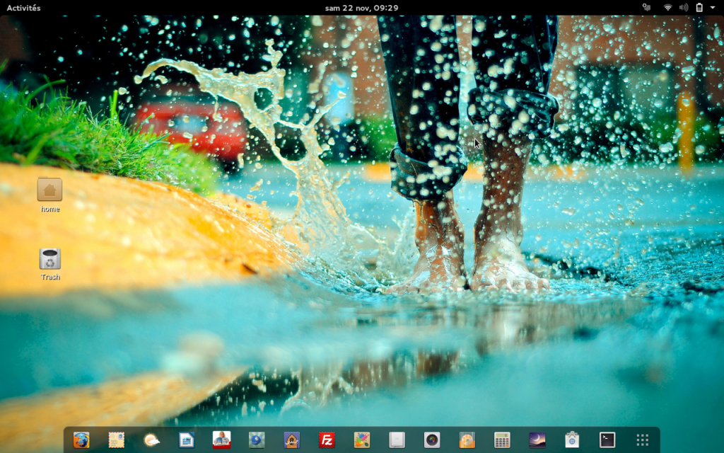 Capture d'écran d'un bureau GNOME 3
